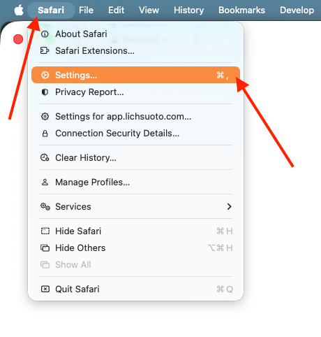 Truy cập trang web trên Safari Mac